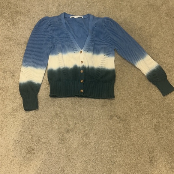 Veronica Beard Perula Ombré Tie Dye Cardigan Sweater Size L - Picture 6 of 8